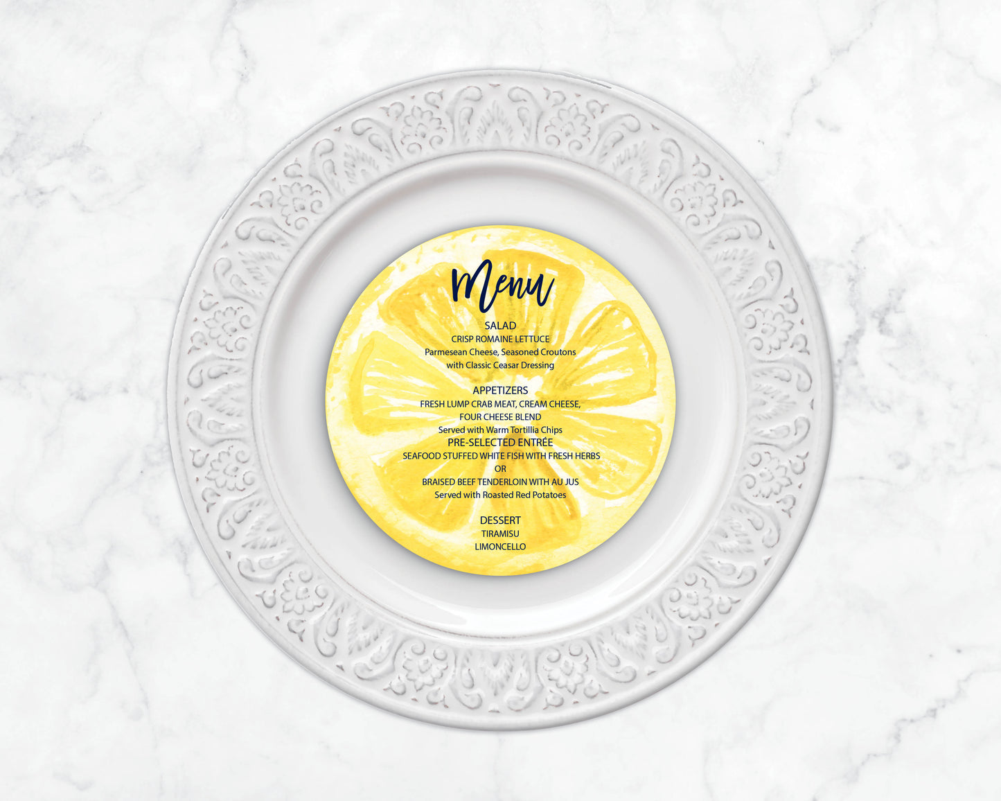 Lemon Slice Menu