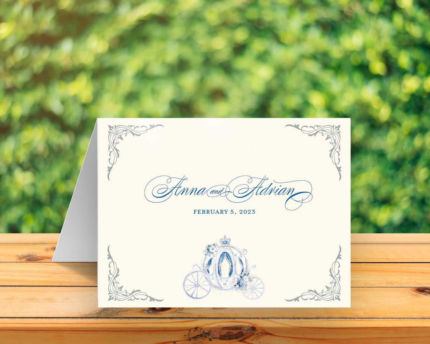 Cinderella Carriage Folded Thank You Card