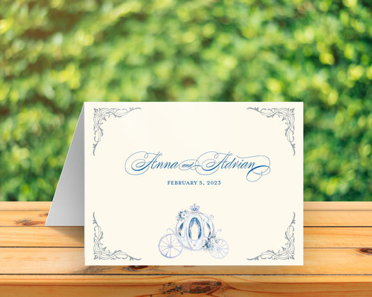 Cinderella Carriage Folded Thank You Card
