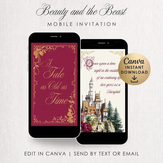 Beauty and the Beast Mobile Invitation
