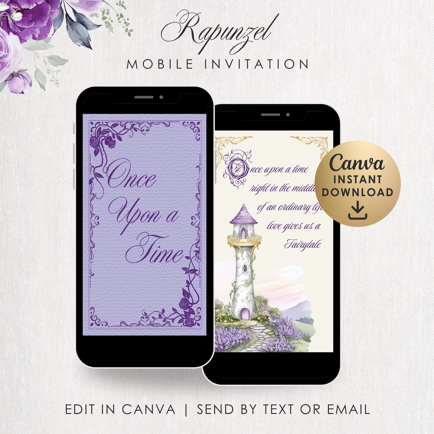 Rapunzel Mobile Invitation