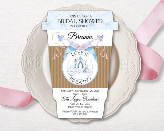 Cinderella Coffee Cup Invitation