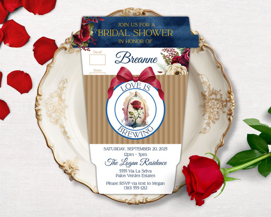 Enchanted Rose Coffee Invitation