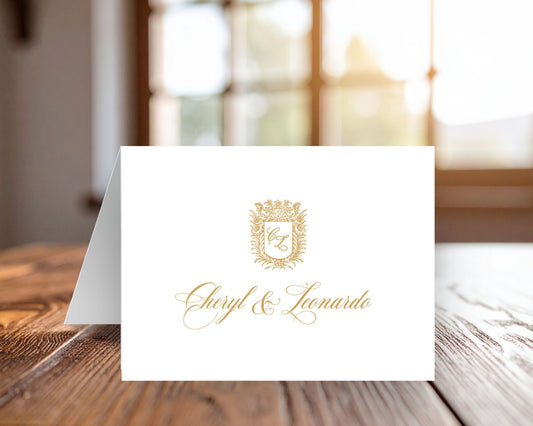 Royal Monogram Folded Thank You Card