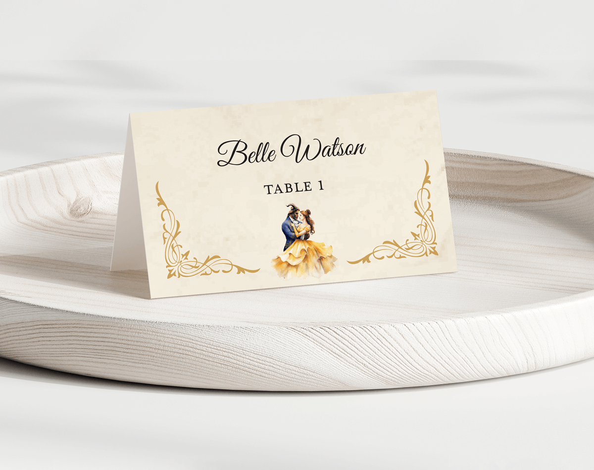 Beauty and the Beast Folded Place Cards