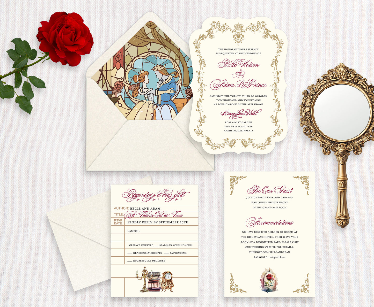 Classic Beauty and the Beast Invitation
