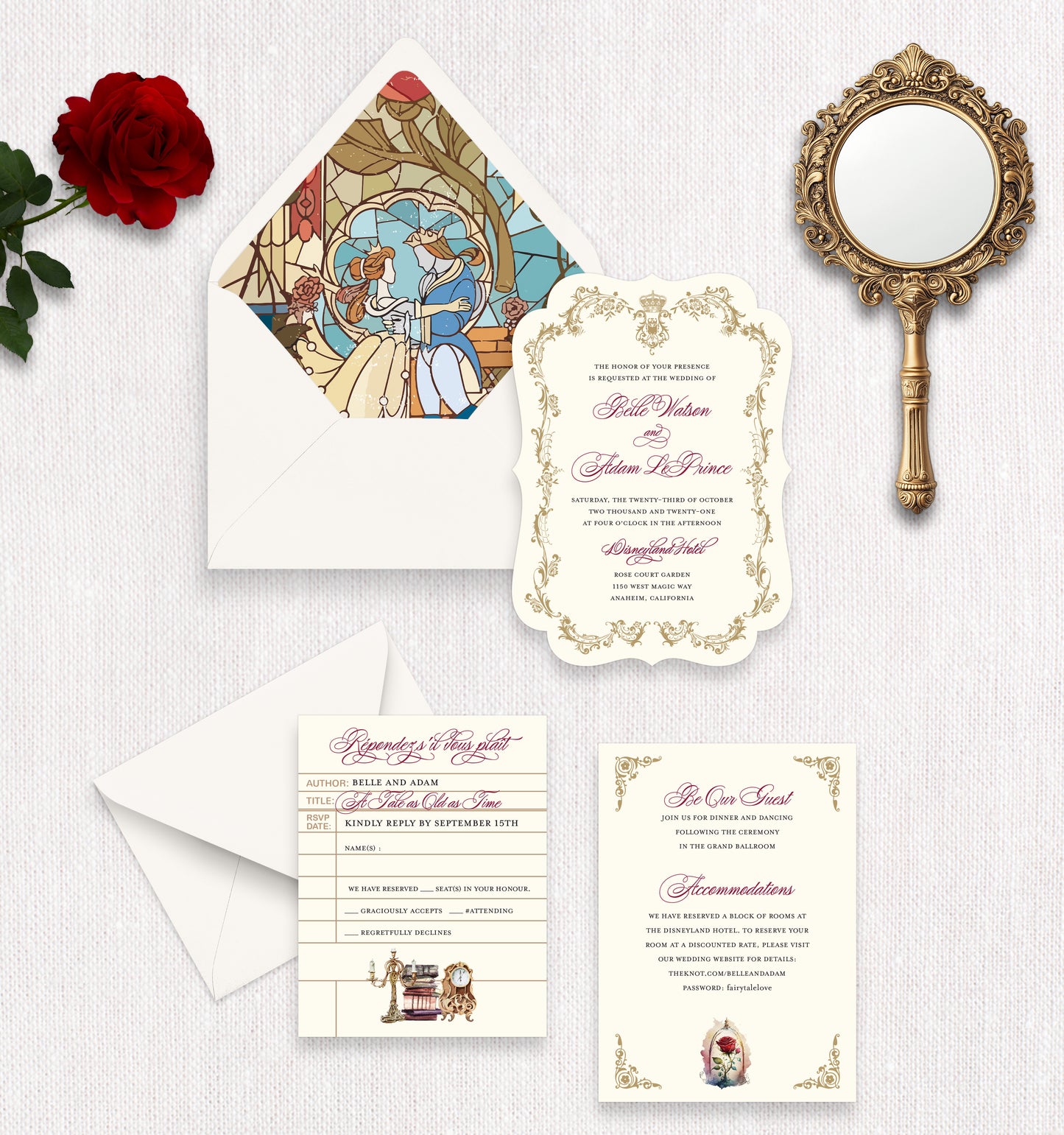 Classic Beauty and the Beast Invitation