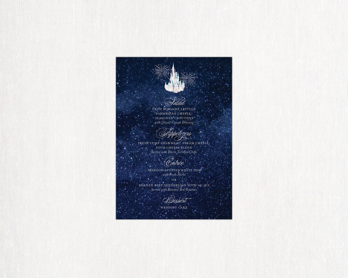 Fairytale Castle Menu