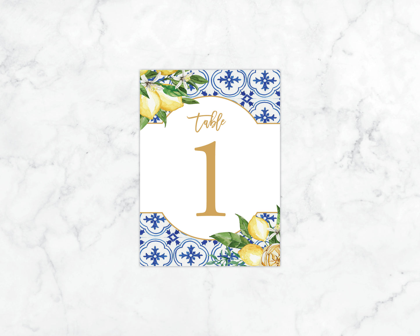 Mediterranean Summer Table Number