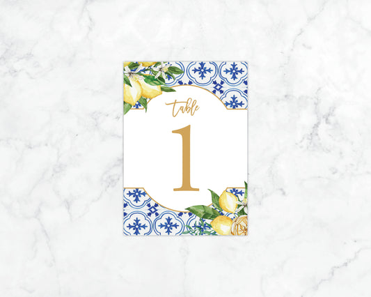 Mediterranean Summer Table Number