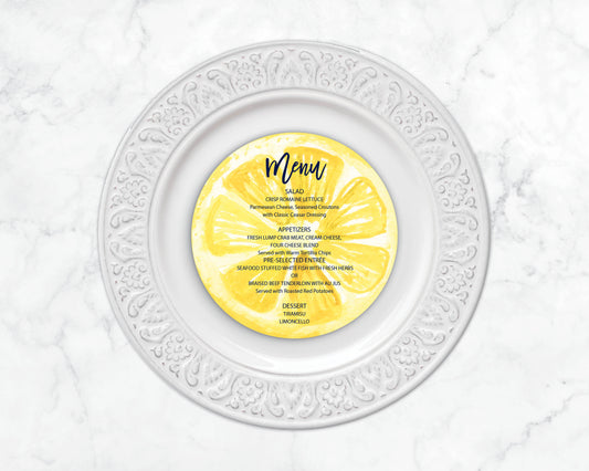 Lemon Slice Menu