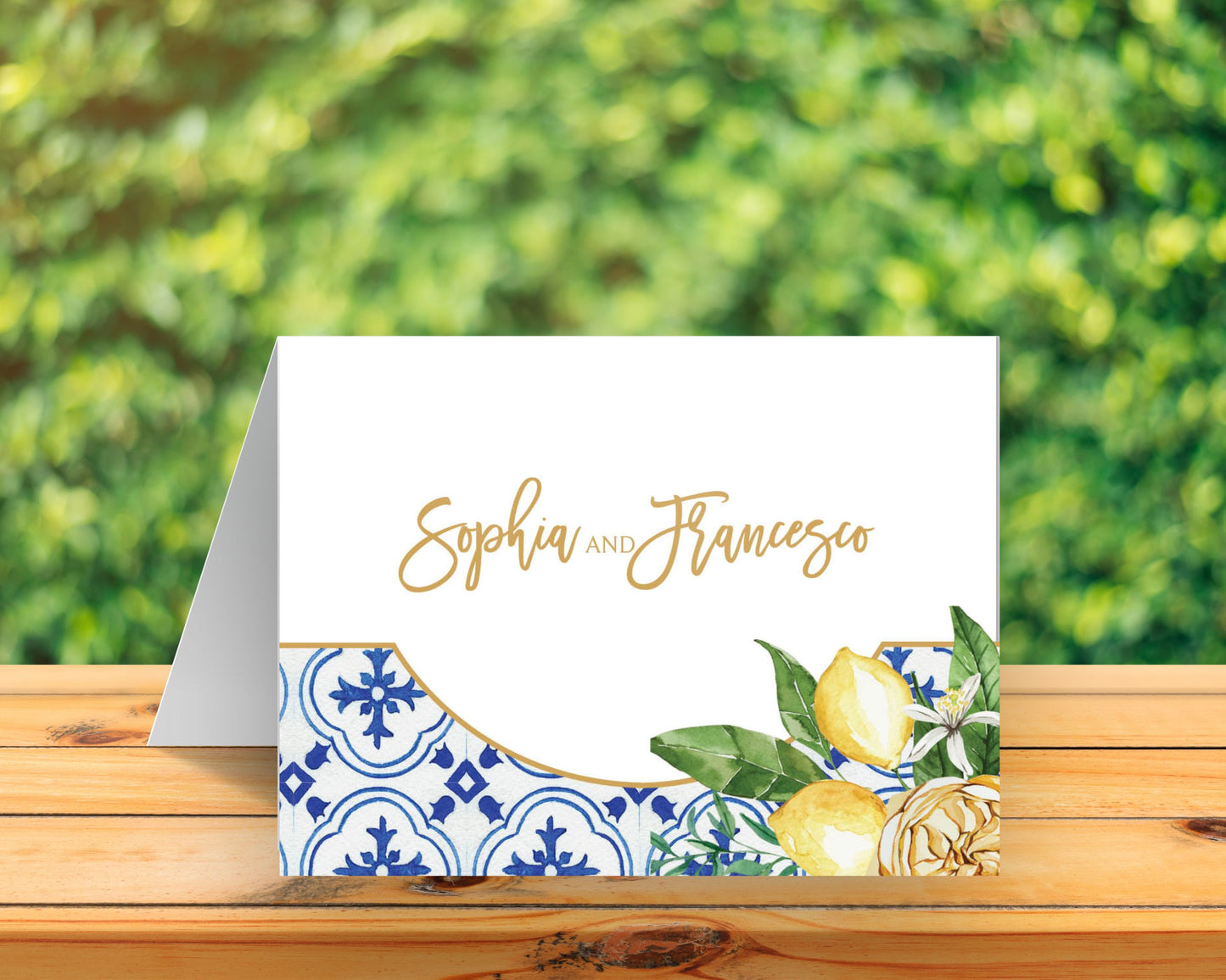 Mediterranean Summer Folded Thank You Card