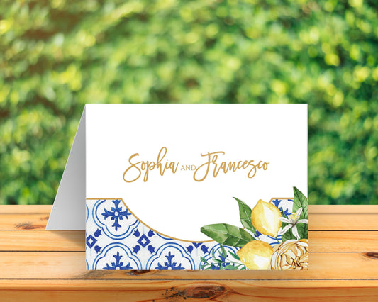 Mediterranean Summer Folded Thank You Card